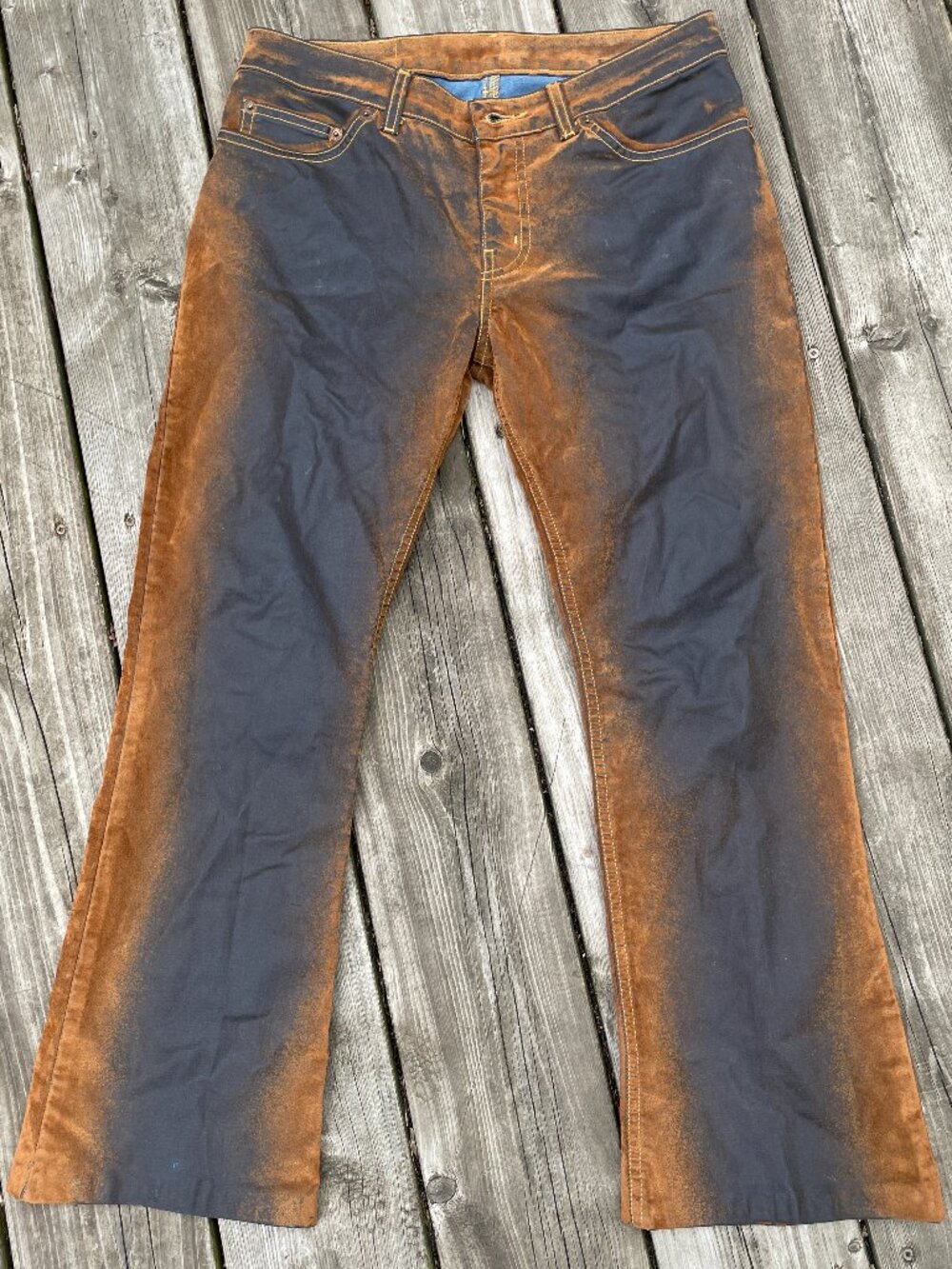 Vintage Replay Blue Jeans Made In Italy Size 28 Orange Brown Black Corduroy